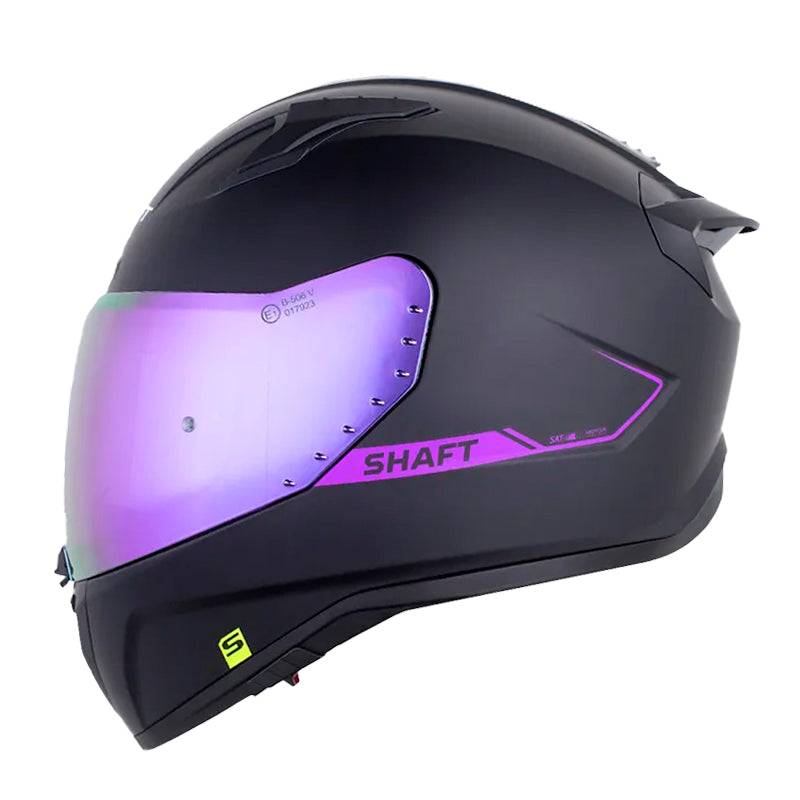 Casco Shaft 532Dv Solid Negro Morado Visor Revo Morado