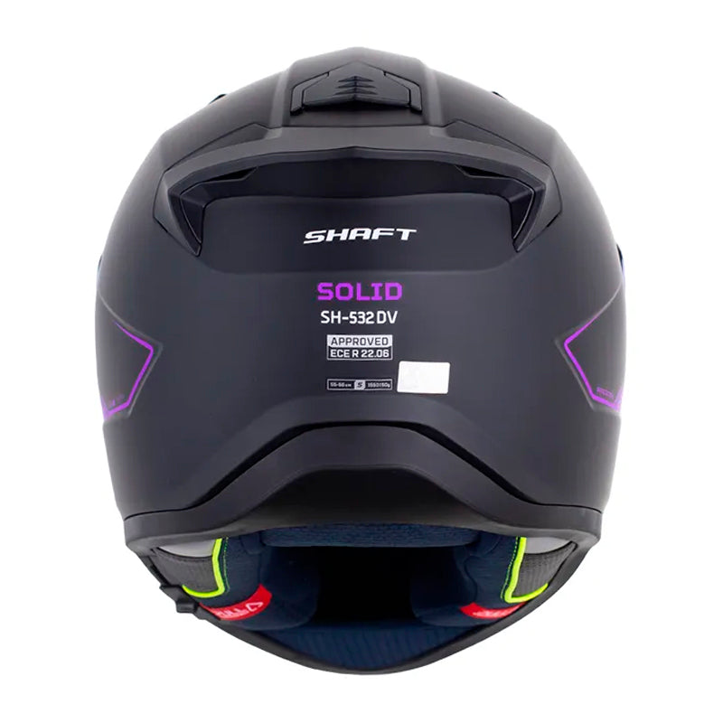 Casco Shaft 532Dv Solid Negro Morado Visor Revo Morado