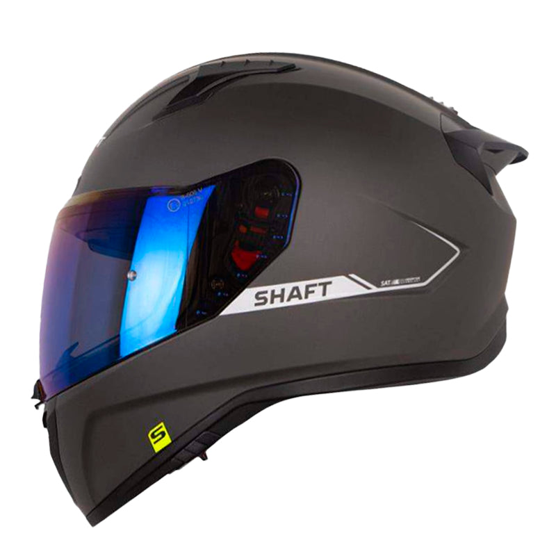 Casco Shaft 532Dv Solid Negro Silver Visor Iridium Azul