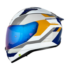 Casco Shaft 532Dv Wilsoon Blanco Gris Oscuro Visor Iridium Azul