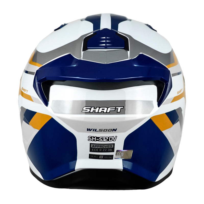 Casco Shaft 532Dv Wilsoon Blanco Gris Oscuro Visor Iridium Azul