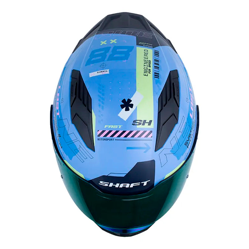 Casco Shaft 549 Sp Codex Azul Rosado Visor Revo Morado