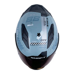Casco Shaft 549 Sp Codex Gris Holografico Silver Visor Iridium Azul