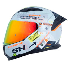 Casco Shaft 549 Sp Codex Gris Naranja Neon Visor Revo Rojo