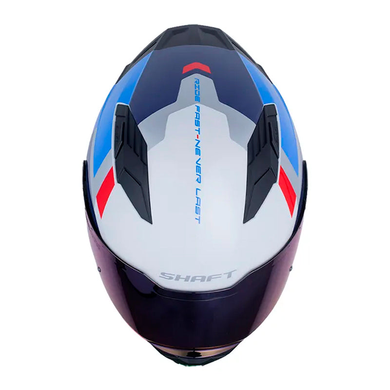 Casco Shaft 549 Sp Saic Gris Rojo Visor Iridium Azul