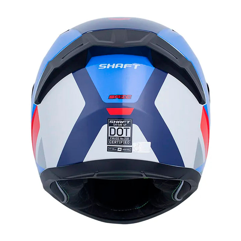 Casco Shaft 549 Sp Saic Gris Rojo Visor Iridium Azul