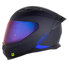 Casco Shaft 549 Sp Solid Negro Azul Visor Iridium Azul