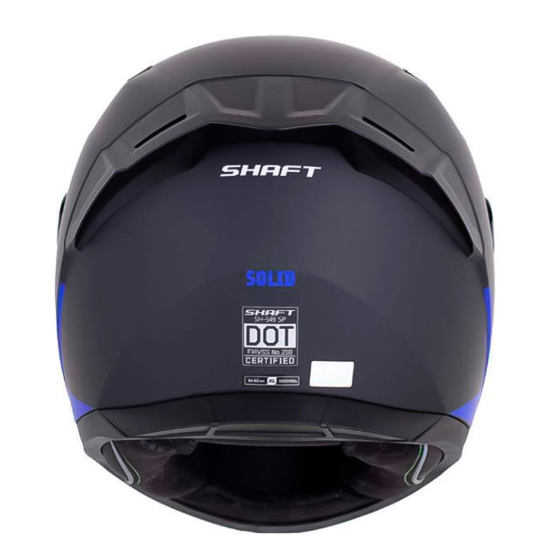 Casco Shaft 549 Sp Solid Negro Azul Visor Iridium Azul