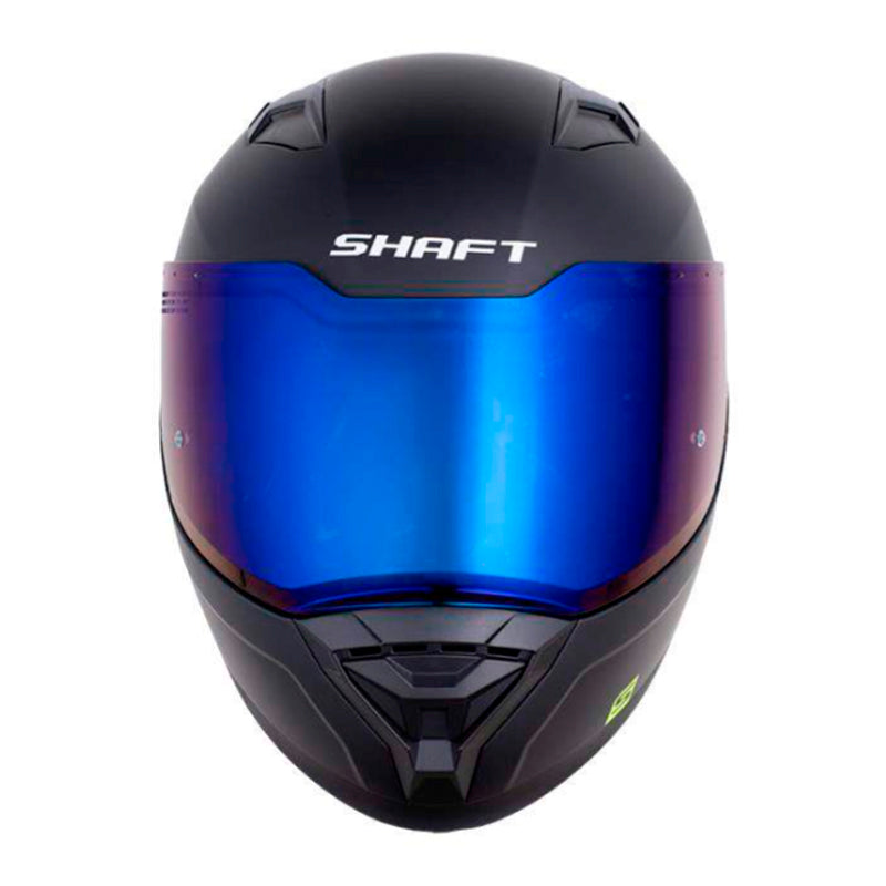 Casco Shaft 549 Sp Solid Negro Holografico Silver Visor Iridium Azul