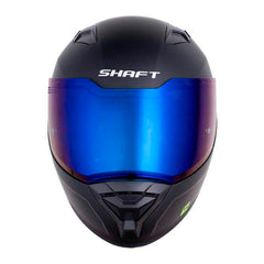 Casco Shaft 549 Sp Solid Negro Holografico Silver Visor Iridium Azul