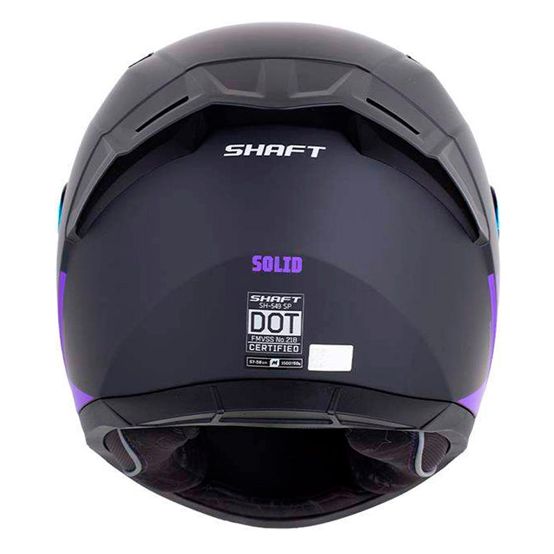 Casco Shaft 549 Sp Solid Negro Morado Visor Revo Morado