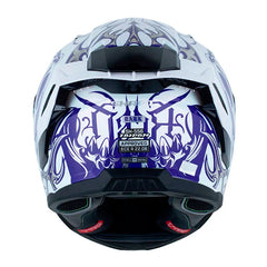 Casco Shaft 556 Taipan Dark Camaleon Blanco Holografico Silver Visor Revo Morado