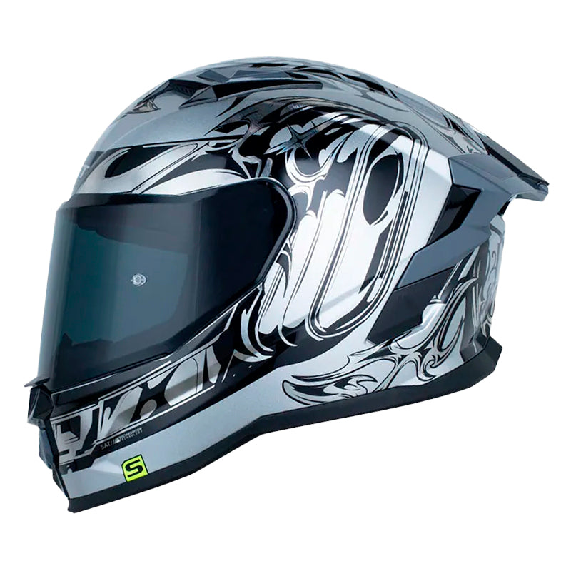 Casco Shaft 556 Taipan Dark Camaleon Gris Holografico Silver Visor Smoke