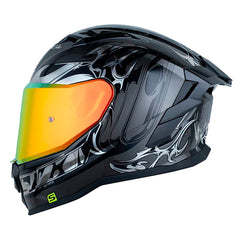Casco Shaft 556 Taipan Dark Gris Oscuro Holografico Silver Visor Revo Rojo