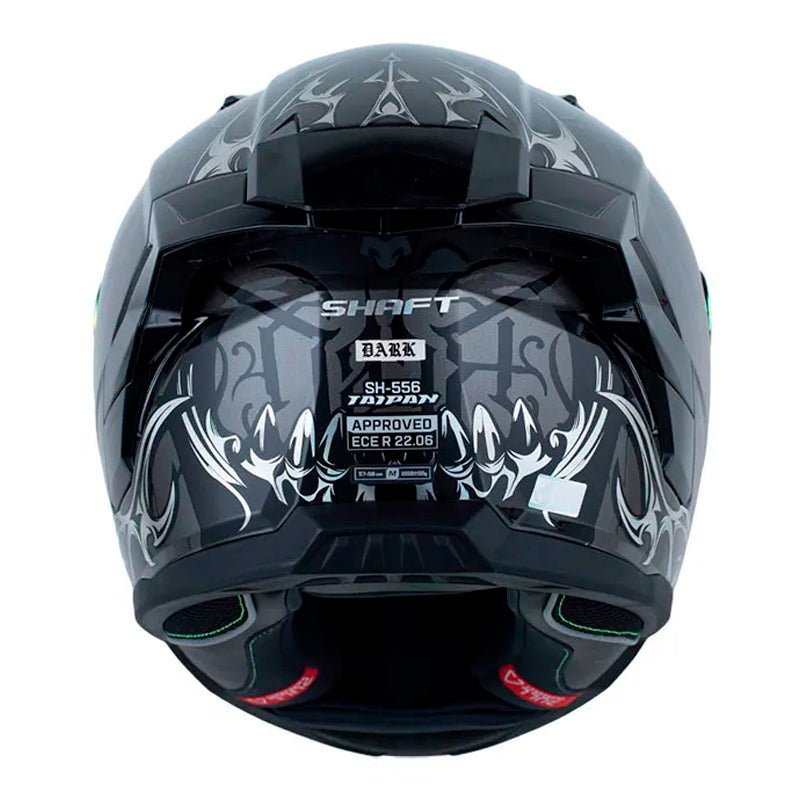 Casco Shaft 556 Taipan Dark Gris Oscuro Holografico Silver Visor Revo Rojo