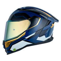 Casco Shaft 556 Taipan Retrofrex Azul Oscuro Blanco Visor Iridium Azul