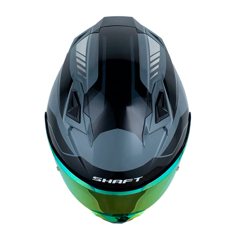 Casco Shaft 556 Taipan Retrofrex Gris Gris Oscuro Visor Revo Rojo