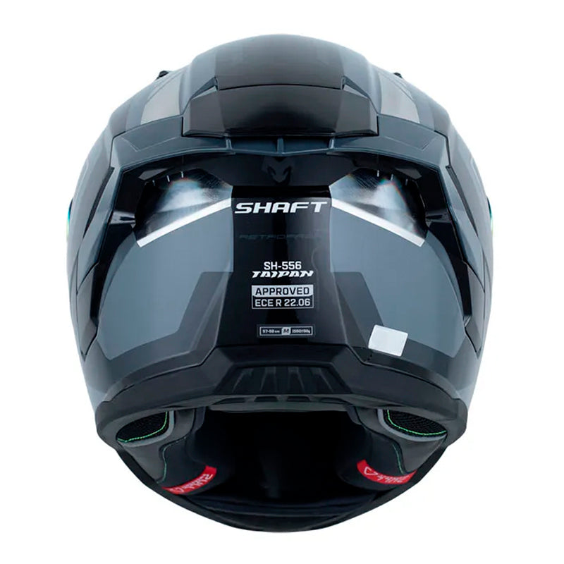 Casco Shaft 556 Taipan Retrofrex Gris Gris Oscuro Visor Revo Rojo