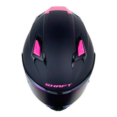 Casco Shaft 556 Taipan Solid Negro Fucsia Visor Revo Fucsia