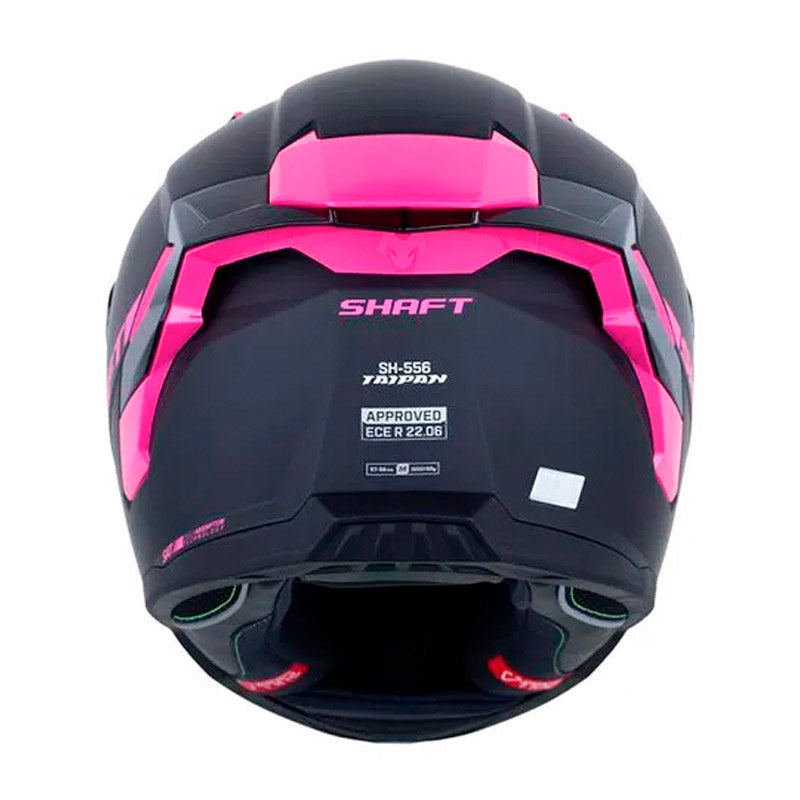 Casco Shaft 556 Taipan Solid Negro Fucsia Visor Revo Fucsia