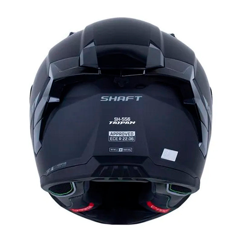 Casco Shaft 556 Taipan Solid Negro Gris Visor Iridium Azul
