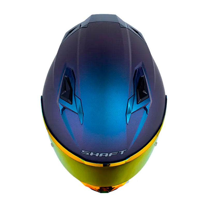Casco Shaft 556 Taipan Solid Sunset Camaleon Gris Visor Revo Rojo