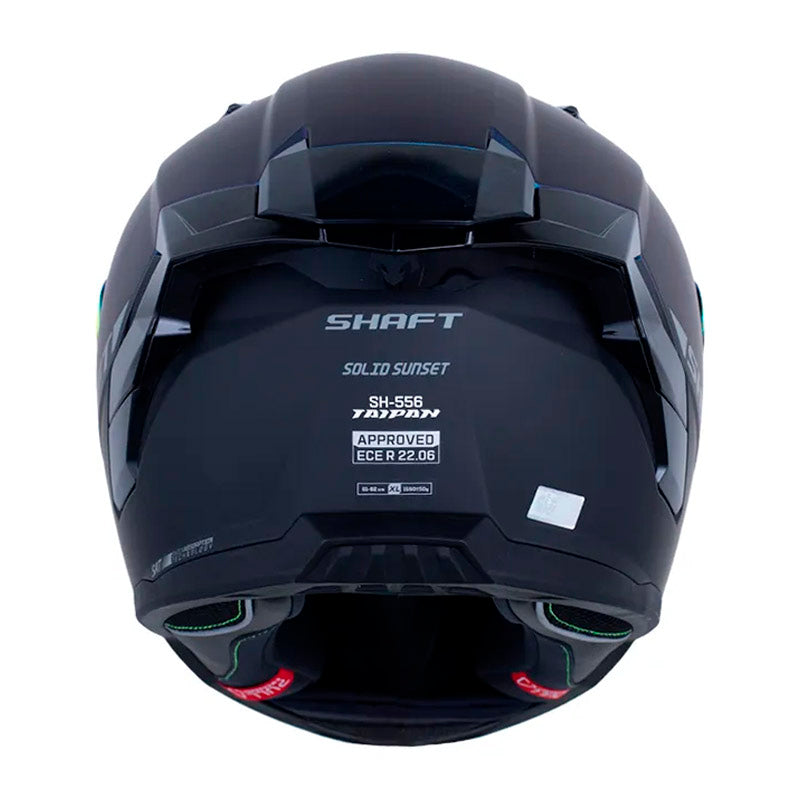 Casco Shaft 556 Taipan Solid Sunset Camaleon Gris Visor Revo Rojo
