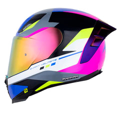 Casco Shaft 562 R Senk Azul Azul Visor Iridium Morado