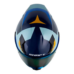 Casco Shaft 562 R Senk Azul Gris Visor Iridium Dorado