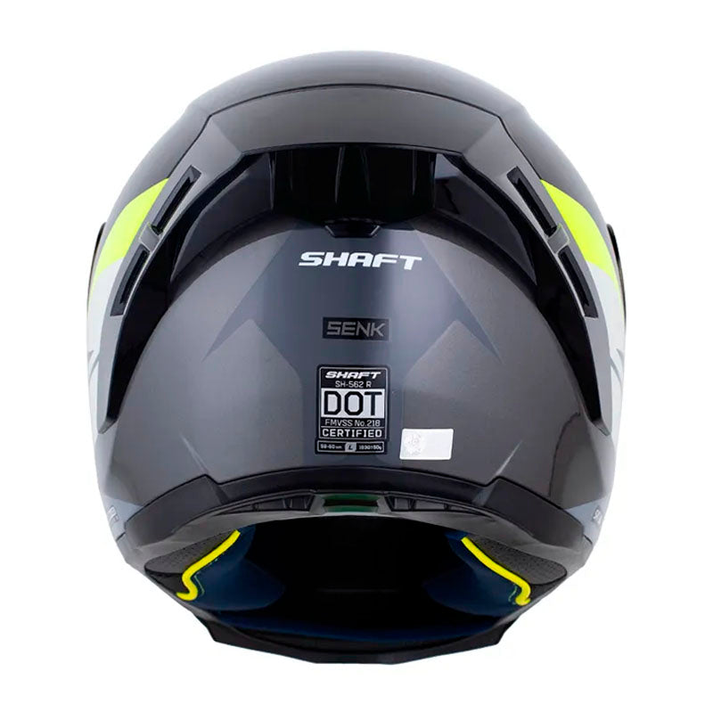 Casco Shaft 562 R Senk Gris Amarillo Neon Visor Iridium Azul