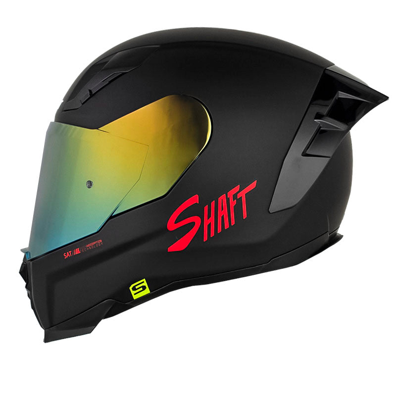 Casco Shaft 562 R Solid Negro Rojo Visor Revo Rojo