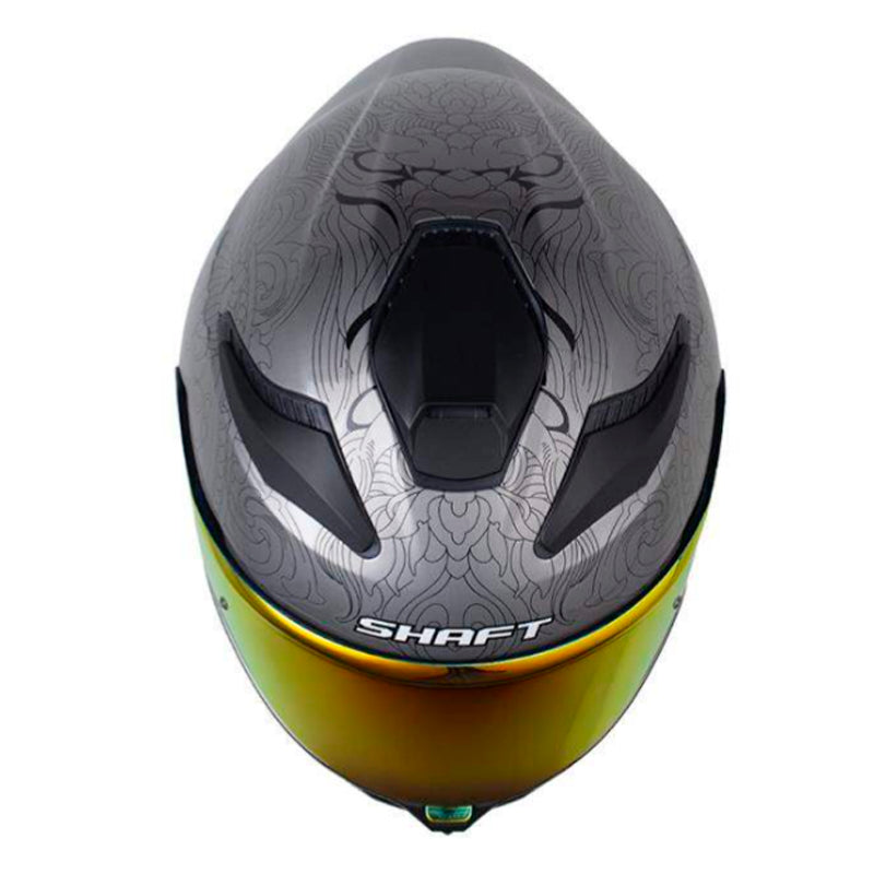 Casco Shaft 584 Sp Asia Gris Metalico Negro Visor Revo Rojo