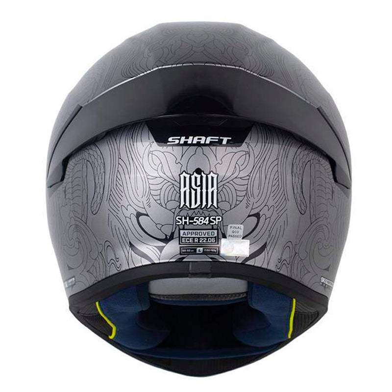 Casco Shaft 584 Sp Asia Gris Metalico Negro Visor Revo Rojo