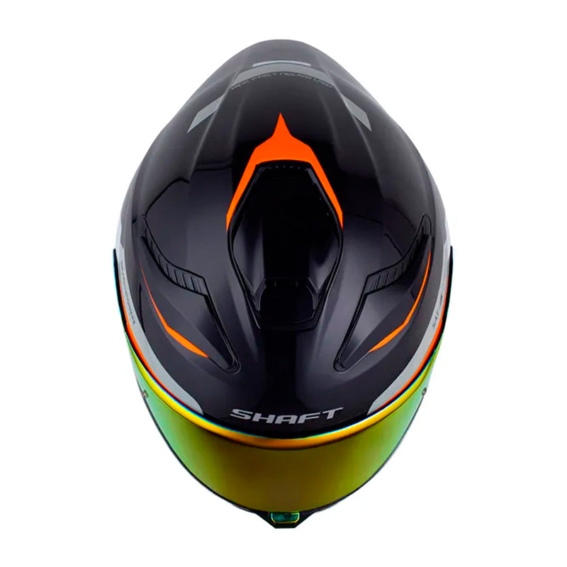 Casco Shaft 584 Sp Complete Azul Naranja Neon Visor Revo Rojo