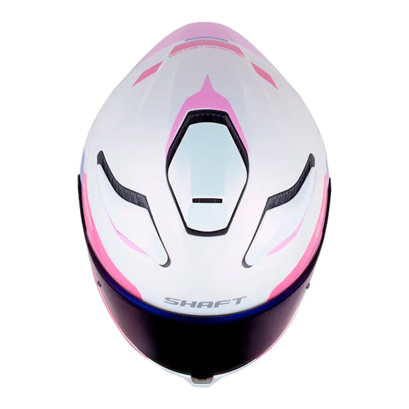 Casco Shaft 584 Sp Complete Camaleon Blanco Rosado Visor Iridium Azul