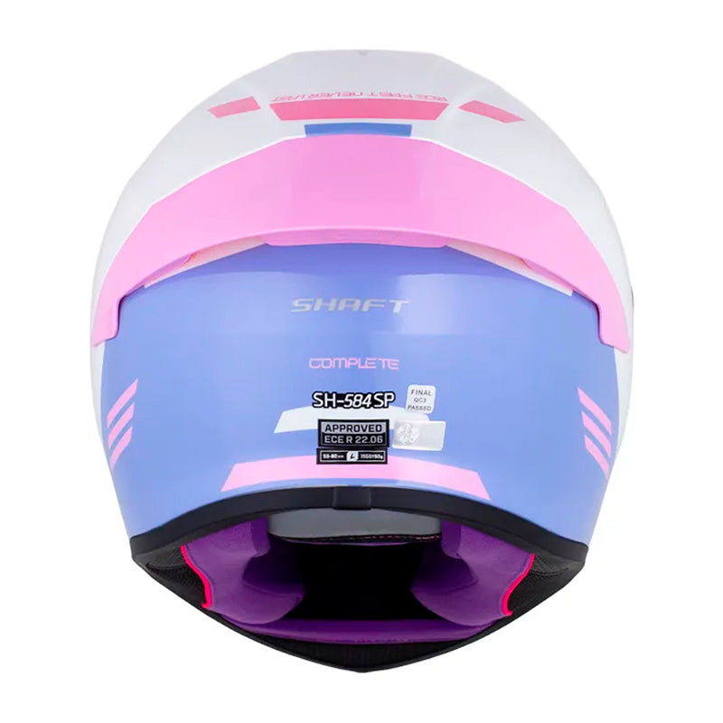 Casco Shaft 584 Sp Complete Camaleon Blanco Rosado Visor Iridium Azul