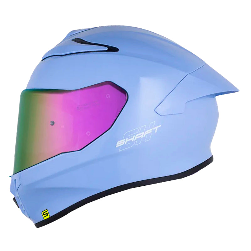 Casco Shaft 584 Sp Solid V2 Azul Claro Blanco Visor Revo Morado