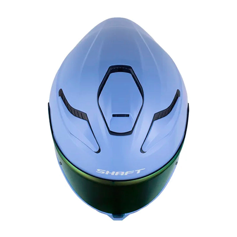 Casco Shaft 584 Sp Solid V2 Azul Claro Blanco Visor Revo Morado