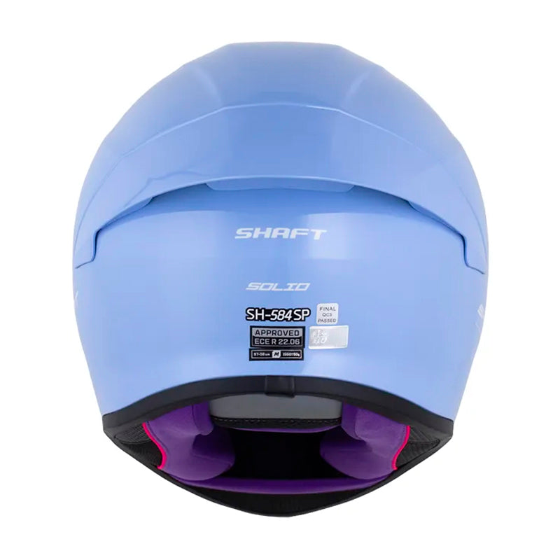Casco Shaft 584 Sp Solid V2 Azul Claro Blanco Visor Revo Morado