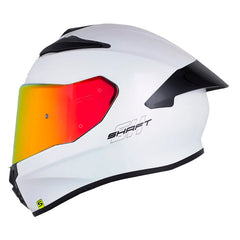 Casco Shaft 584 Sp Solid V2 Camaleon Blanco Negro Visor Revo Rojo