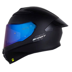 Casco Shaft 584 Sp Solid V2 Negro Holografico Silver Visor Iridium Azul