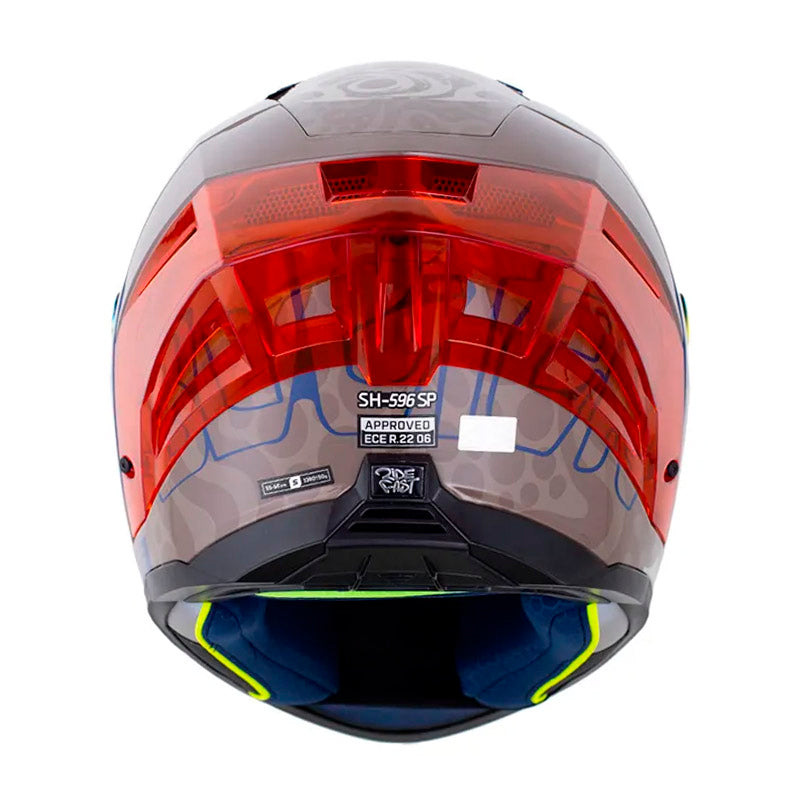 Casco Shaft 596 Sp Bolter Arena Oscuro Azul Visor Revo Rojo