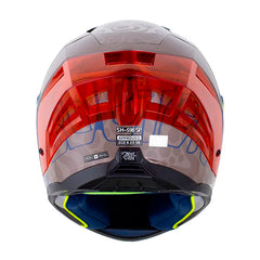 Casco Shaft 596 Sp Bolter Arena Oscuro Azul Visor Revo Rojo