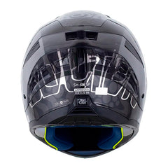 Casco Shaft 596 Sp Bolter Negro Holografico Silver Visor Iridium Azul
