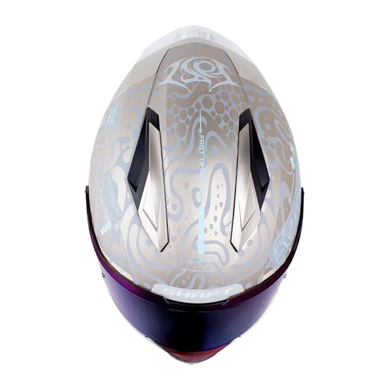 Casco Shaft 596 Sp Bolter Silver Azul Visor Iridium Azul