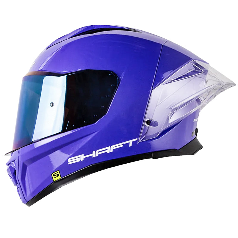Casco Shaft 596 Sp Solid Morado Blanco Visor Iridium Azul
