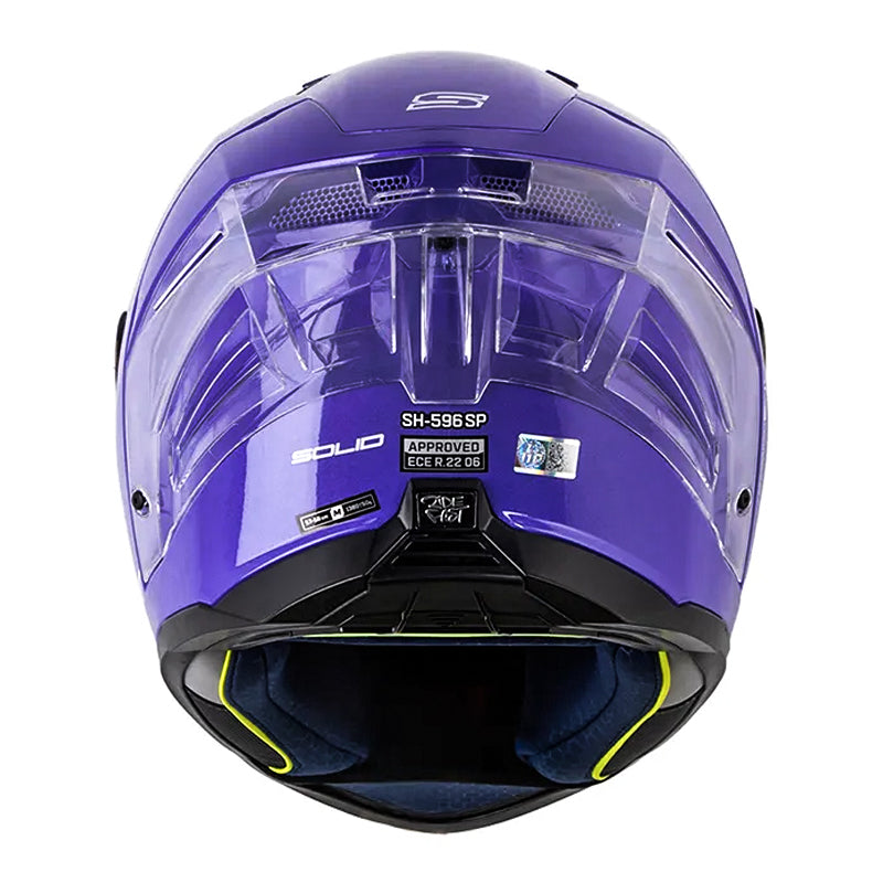 Casco Shaft 596 Sp Solid Morado Blanco Visor Iridium Azul