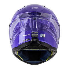 Casco Shaft 596 Sp Solid Morado Blanco Visor Iridium Azul