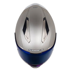 Casco Shaft 596 Sp Solid Silver Gris Visor Iridium Azul