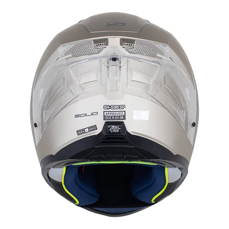 Casco Shaft 596 Sp Solid Silver Gris Visor Iridium Azul